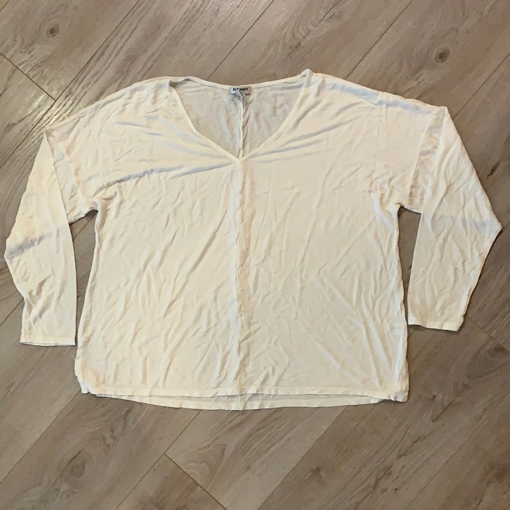 Old Navy 100% Rayon Long Sleeve V-Neck Tee Sz XL